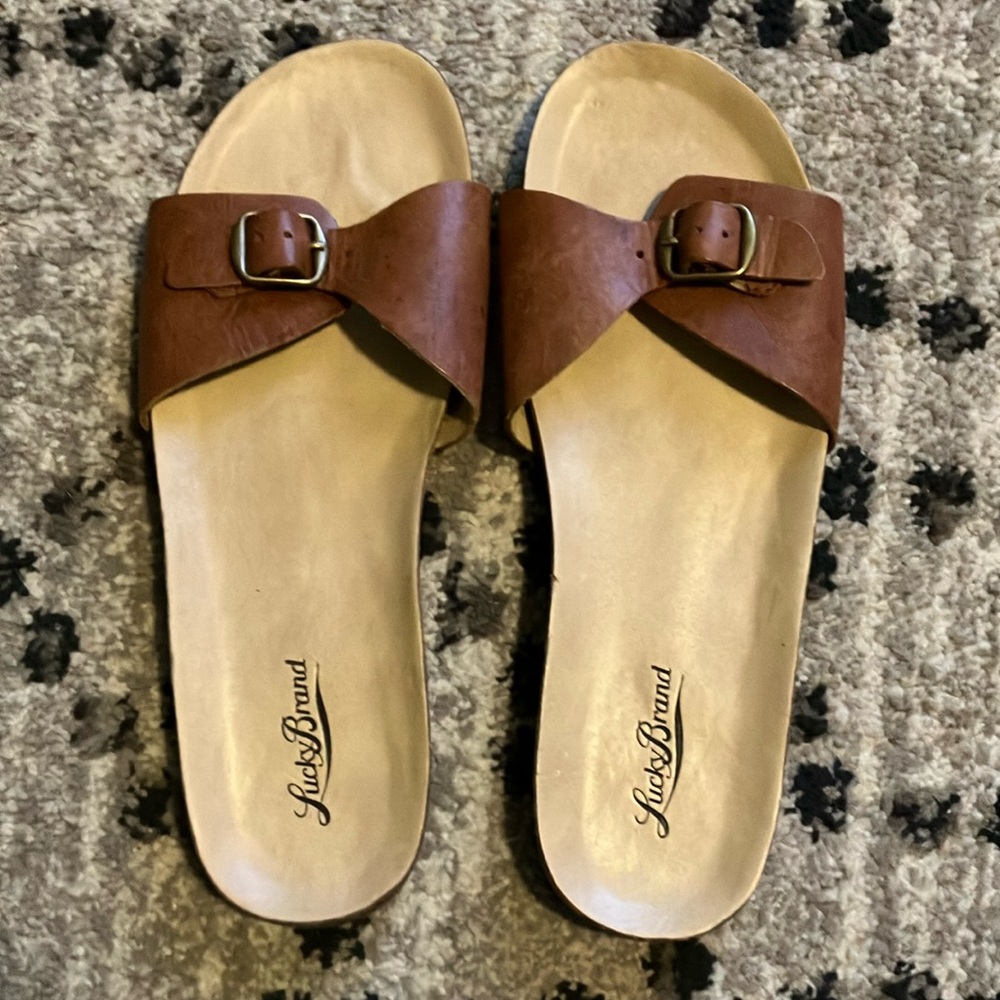Lucky Brand Women's Brown Slide Sandals